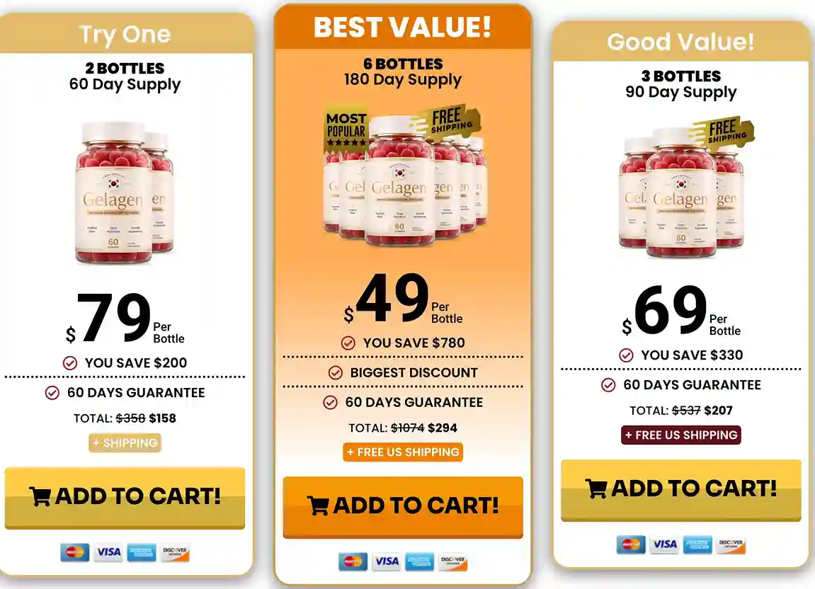 Gelagen 2, 3 and 6 bottle pricing packages — best value 6 bottles